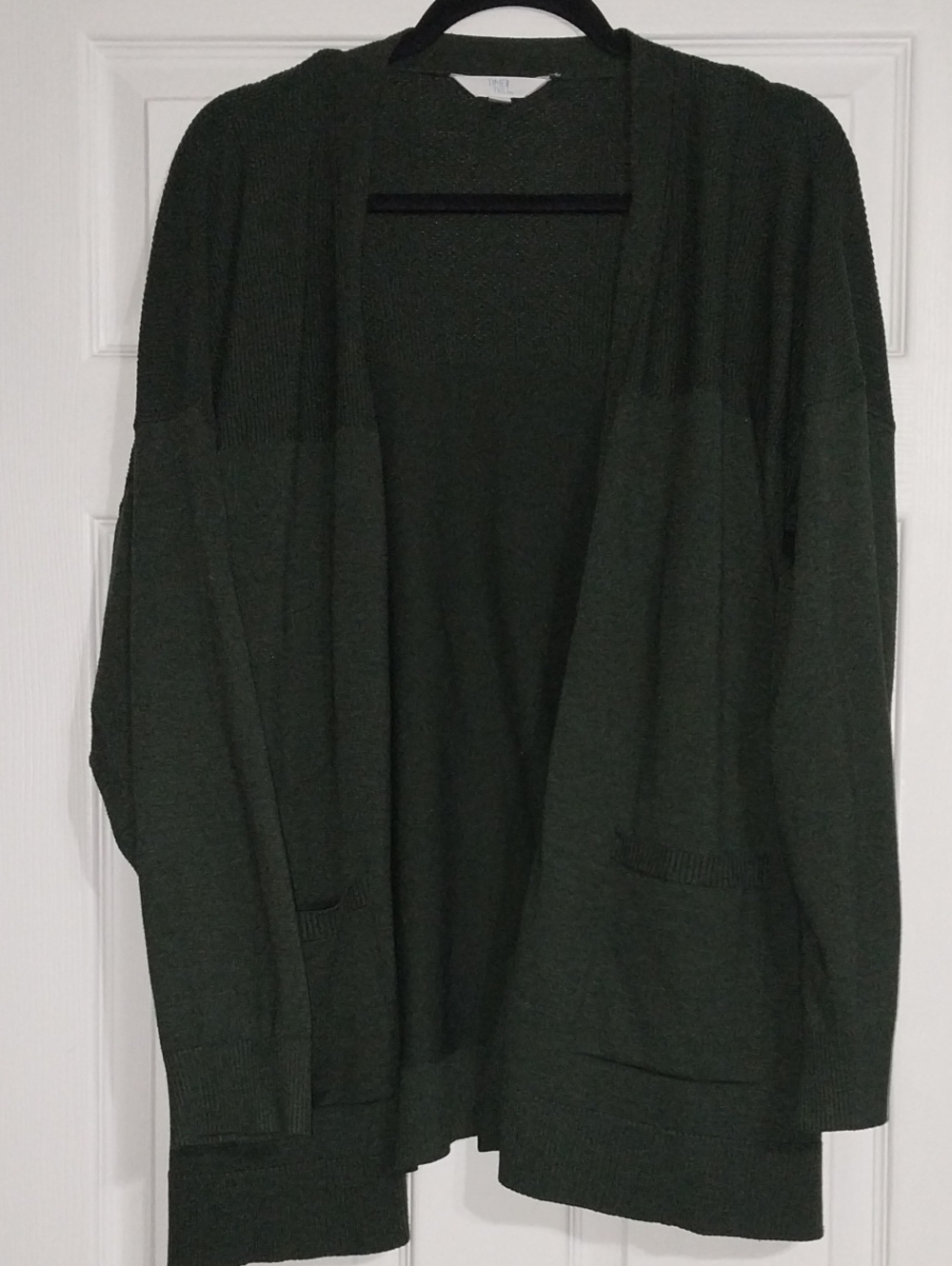 Time and Tru Forest Green Open-Front Cardigan